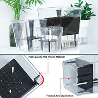 Bonsai Pot bunga sukulen transparan, Pot tanaman dalam ruangan, Pot plastik bening untuk tanaman air sendiri
