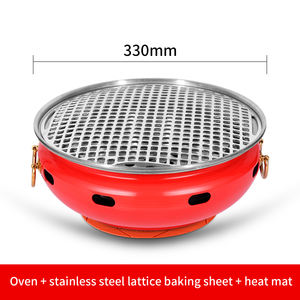 فرن شواء كوري صغير محمول للاستعمال الخارجي مستدير للشواء فرن فحم تجاري - Product Image 2