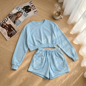 Conjunto Deportivo <span class=keywords><strong>de</strong></span> Verano para <span class=keywords><strong>Mujer</strong></span> <span class=keywords><strong>de</strong></span> Alta Calidad, con Logotipo <span class=keywords><strong>de</strong></span> Diseñador Famoso, Sudadera y Pantalones Cortos <span class=keywords><strong>de</strong></span> Algodón, Traje <span class=keywords><strong>de</strong></span> Dos Piezas para Hacer Ejercicio - Product Image 2
