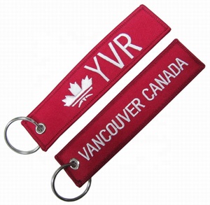 Tùy Chỉnh Thêu Keychain Cá Nhân Tên Id Vải Key Tag Vòng Dây Kéo Kéo Thêu Key Tag - Product Image 2