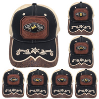 Gorra de camionero Richardson de estilo occidental personalizada al por mayor, gorra de camionero de moda de metal para hombre, diseño de equitación de Toro, malla bordada de lona, atractivo para exteriores