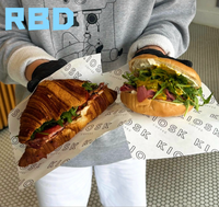 Papier d'emballage alimentaire biodégradable et écologique, résistant à la graisse, avec logo personnalisé, pour emballer les hamburgers, les pizzas et les sandwichs