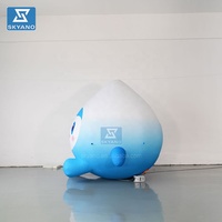 Modèle de dessin animé gonflable personnalisé en forme de goutte d'eau pour la publicité et la décoration d'événements en plein air