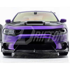 Pour Dodge Charger 2015-2023 Garniture de pare-chocs avant en fibre de carbone Canards - Product Image 4