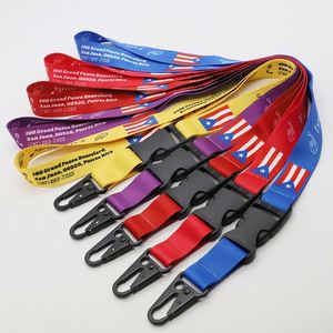 Custom Sublimation Printed Polyester Souvenir Keychain Lanyards Detachable Plastic Buckle Eagle <b>Hook</b> ID Card Holder Lanyard - Product Image 1