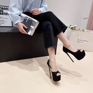 Chaussures de marque 2024 pour femme, talons hauts de 16 cm, escarpins à talon fin, chaussures à bout ouvert pour femme - Product Image 2