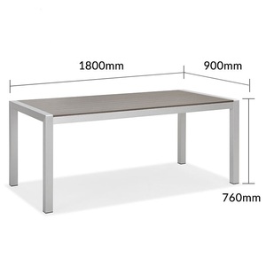 Mesa de comedor rectangular para exteriores de aluminio de alta calidad, resistente a la intemperie y a la corrosión, personalizable. - Product Image 1