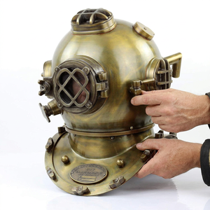 Casque de plongée en aluminium fait main, finition laiton huilé, marque marine américaine, idées cadeaux pour plongeurs profonds, marine, mer - Product Image 1