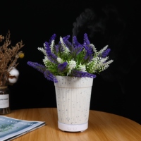 Diffuseur d'arômes en forme de plante de lavande artificielle, humidificateur ultrasonique à brume froide, design pot de fleurs, silencieux, pour chambre à coucher et décoration intérieure