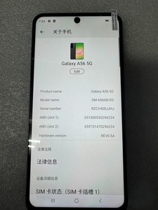 Resmi diperbarui AA kelas Unlocked versi Global A56 5G MTK Processor 8 + 256GB 6.5 inci untuk layanan Fingerprint Unlock US - Product Image 3