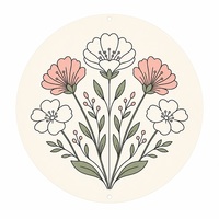 Panneau mural rond en aluminium, art floral minimaliste, 20 cm (8 po), peinture métallique ronde imprimée UV pour chambre et bureau