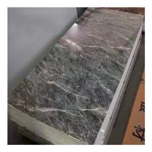 Directo DE FÁBRICA DE Halong, Venta caliente, hoja UV de estilo moderno, chapa de mármol de PVC, hoja de panel de pared de madera