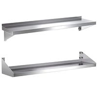 Étagère murale de cuisine commerciale personnalisée en acier inoxydable SS 304, étagères flottantes pour four à micro-ondes, étagère de rangement murale