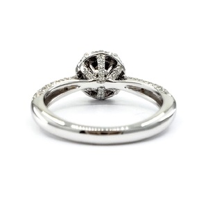 High Quality 18k Solid White Gold Shiny Fine Jewellery Classic Real Diamond Prong Setting Engagement Anniversary Cluster Ring - Product Image 3