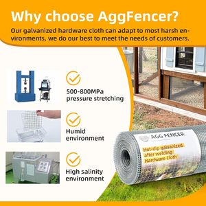 For SX-8113 AggFencer Welded <b>Mesh</b> Hardware Cloth 8x25ft 1/4 Inch Hot Dipped Galvanized Cages - Product Image 4