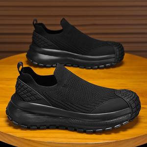 2025 Casual Vliegende Mesh Zomerschoenen Voor Heren, Ademende Eenlaagse Veterschoenen, Nieuwe Effen Vaders <span class=keywords><strong>Joker</strong></span>-Slippers Modetrend - Product Image 3