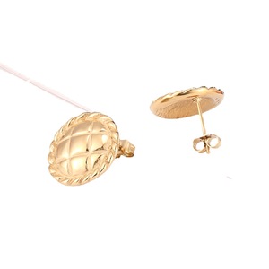 Boucles d'oreilles clous en acier inoxydable, motif disque, style écossais exagéré, brillantes, rétro européen et américain, tournesol, personnalisées - Product Image 5