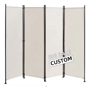 Nueva tendencia Pantalla wSteel Marco Decoración parasol impermeable Divisor de habitación de 4 paneles Pantalla DE PRIVACIDAD plegable - Product Image 1