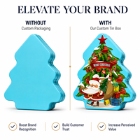 Boîte en métal personnalisée en forme de sapin de Noël pour emballer des biscuits, des bonbons et des aliments pour les fêtes