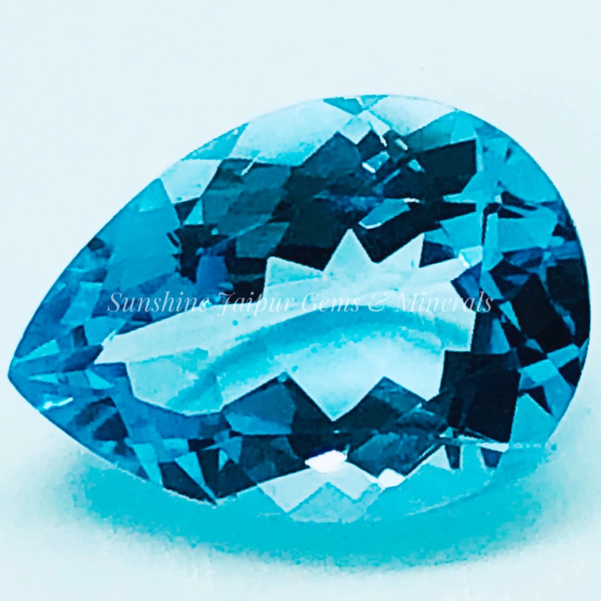 Piedra preciosa Natural de corte de pera de 15x20mm, Topacio azul cielo, venta al por mayor, precio de fábrica, piedra preciosa suelta facetada de alta calidad por quilate