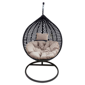 Chaise suspendue en forme de <span class=keywords><strong>cocon</strong></span> en rotin avec support en métal, prix d'usine, meubles d'extérieur, balançoires de patio, chaise de jardin - Product Image 4