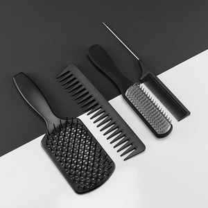 Venta al por mayor bolsa de aire peine de pelo Conjunto de 4 piezas gran curva desenredante peine de peluquería peine antiestático conjunto de Peine de corte de pelo - Product Image 2