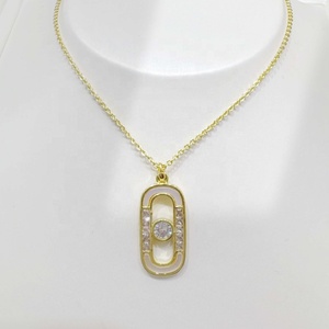 high quality plata 925 Silver Minimalist Pendant <b>necklace</b> Everyday Wear Turquoise Stone Geometric gold plated ladies <b>necklaces</b> - Product Image 2