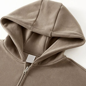 Sudadera con capucha con cremallera funcional para hombre personalizada 100% algodón <span class=keywords><strong>French</strong></span> Terry Blank Drop Shoulder Screen Print Hoodie para hombre - Product Image 2