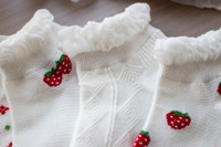 HX-2170 Usine En Gros De Haute Qualité Doux Style Fraise Arc Conception Cheville Chaussettes Fille pour Un Port Quotidien