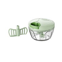 Huishoudelijk plastic keukenaccessoire mini handmatige gehaktmolen snelle voedselknoflookpers snijder fruit groente gereedschap 400ml