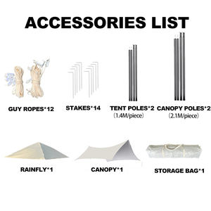 Tente extérieure facile à installer pour 5 à 8 personnes <span class=keywords><strong>avec</strong></span> <span class=keywords><strong>extension</strong></span> d'auvent <span class=keywords><strong>Abri</strong></span> de camping 2 en 1 pour les aventures en plein air - Product Image 6