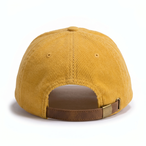 Casquette en velours côtelé non structurée à 5 panneaux avec logo brodé personnalisé OEM - Product Image 5