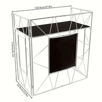 Présentoir à treillis en aluminium Table d'événement pour DJ Table de stand d'événement en treillis en aluminium Station de travail pliable portable avec panneau frontal