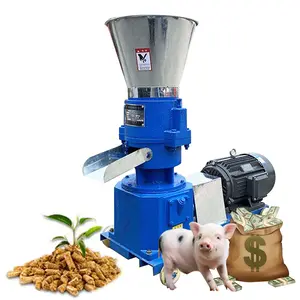 200kg/h Flat Die Goat Pellet Machine Small Chicken Cow Rabbit Sheep Cattle Animal Poultry Feed Pellet Mill