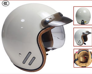 <span class=keywords><strong>Casque</strong></span> de <span class=keywords><strong>moto</strong></span> rétro certifié 3C - <span class=keywords><strong>Casque</strong></span> ouvert 3/4 pour motos Cruiser, unisexe et toutes saisons, <span class=keywords><strong>homologué</strong></span> DOT/ECE - Product Image 4