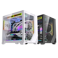 Boîtier de PC de jeu MicroATX LOVINGCOOL, tour moyenne personnalisable avec verre trempé translucide pour les boîtiers d'ordinateur ITX ATX M-Gaming