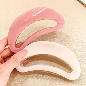 Pinzas de Pelo de Plástico de Estilo Coreano con Forma Semicircular, Elegantes Pinzas de Pelo para Mujer, Accesorios para el Cabello para Uso Diario - Product Image 3