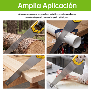 Sierra Manual de Acero 65Mn con Dientes Rectificados en Tres Caras 5DPP, 450mm, Marco de Acero con Alto Contenido de Carbono para Carpintería, Poda de Árboles y Jardín - Product Image 5