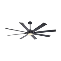 Kit de ventilateur de plafond LED noir avec lampe intégrée pour salon et chambre à coucher