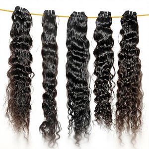Extensiones de cabello de templo indio Virgen sin procesar de la mejor calidad, proveedor negro brillante que teje cabello humano natural ondulado - Product Image 1