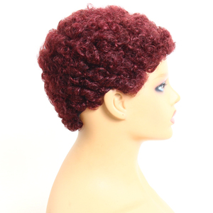 Perruque Bob brésilienne courte, 100% <span class=keywords><strong>cheveux</strong></span> humains, coupe Pixie, sans Lace Closure, pour femmes, bon marché, vintage, vente en gros - Product Image 4