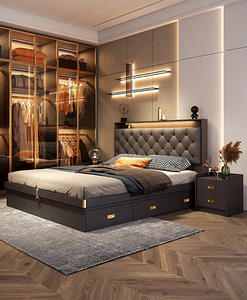 Conjuntos de dormitorio de nuevo diseño de lujo muebles de dormitorio de tamaño king de lujo - Product Image 4