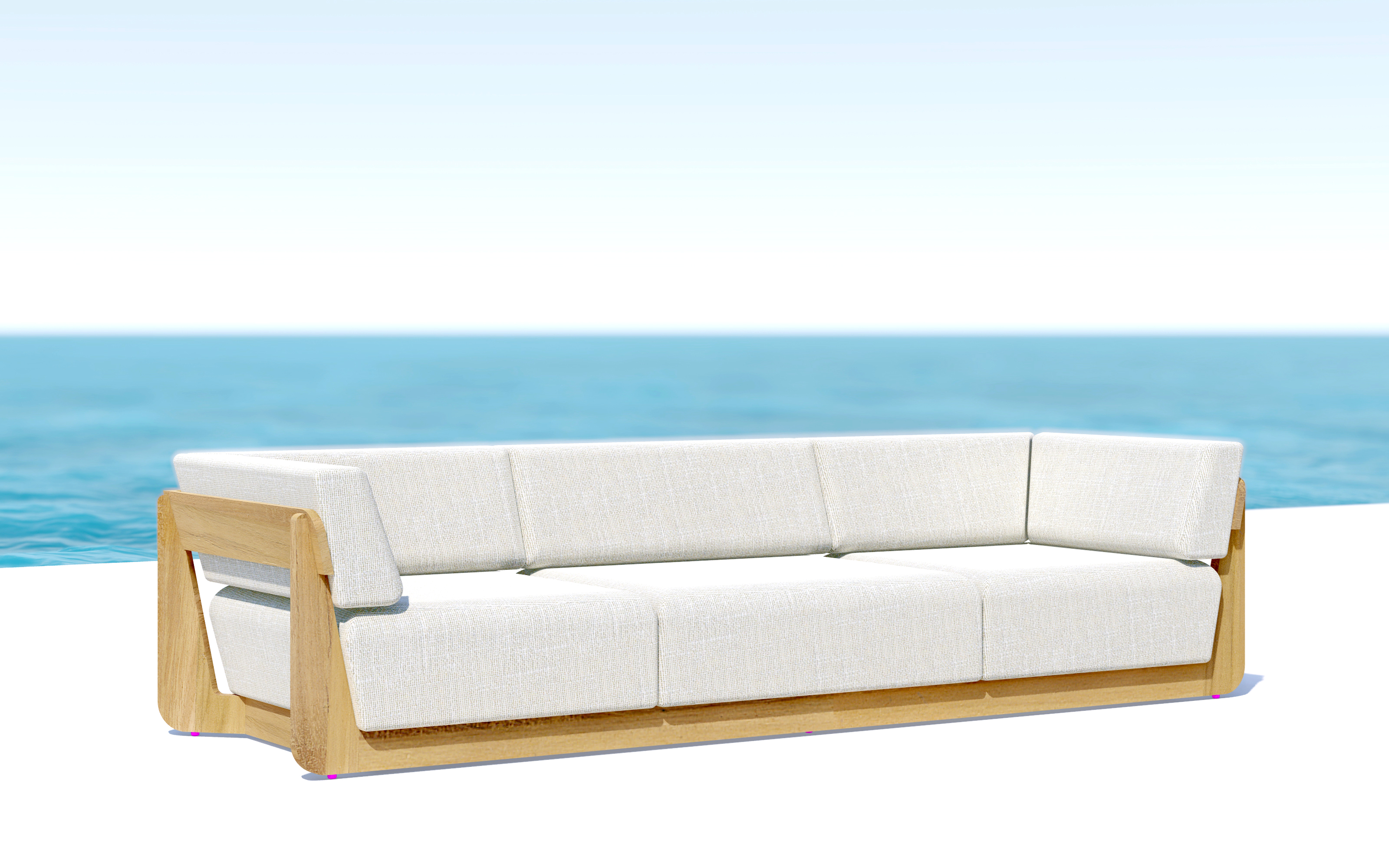 New arrival modern luxury outdoor sectional furniture teak wood garden sets sofa