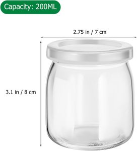 JAHNEX JHGJ107 200ml Botol Penyimpanan Kaca Food-Grade untuk Puding Sarang Burung, Yogurt, Jelly, dengan Tutup Aluminium dan Sablon Sutra - Product Image 2