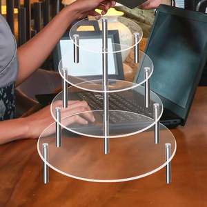 Nuevo soporte de exhibición de pastel de acrílico transparente de <span class=keywords><strong>3</strong></span> niveles para soporte de exhibición de pastel de boda - Product Image 1