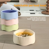 Gamelle Rotative 2-en-1 en PP pour Animaux de Compagnie : Distributeur Lent Convertible pour Chien et Chat, pour une Alimentation Saine en Intérieur