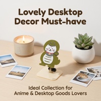 Support de téléphone pliable réglable en acrylique épais anti-jaunissement, motif dessin animé, vente en gros d'usine, idéal comme cadeau de bureau pour le Nouvel An