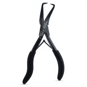 Custom Hair Extension Micro Bead Remover Pliers 14cm Stainless Steel Multi Purpose Hair Extension <b>Tool</b> with Black <b>Leather</b> Case - Product Image 1