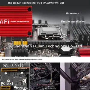 การ์ดเครือข่ายไร้สายแบบดูอัลแบนด์ 5G ความเร็วสูงสำหรับเดสก์ท็อป Win/Linux รองรับ PCIe พร้อมตัวรับสัญญาณ Gigabit Wifi ในตัว รุ่น FV-AX5400 <span class=keywords><strong>AX210</strong></span> - Product Image 5