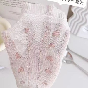 Mianzhi White <b>Lace</b> Mid-Calf <b>Socks</b> Women Anti-Slip Mesh Knit Summer Style - Product Image 4